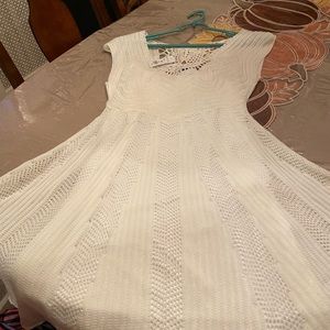 White lace knee length dress